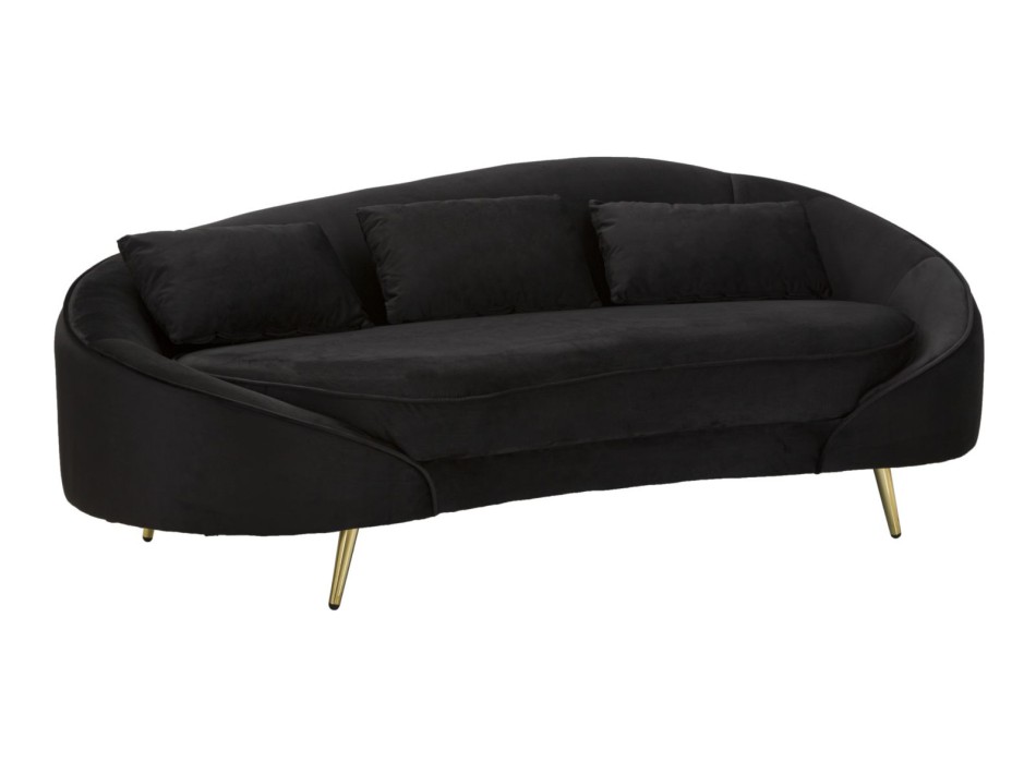 OSLO 3-SITZ-SOFA MIT SCHWARZEN KISSEN