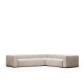 Beigefarbenes 5-Sitzer-Ecksofa Blok 320 x 290 cm /