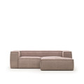 Blok Sofa 2-Sitzer Chaiselongue rechts in dickem Cord PROMO