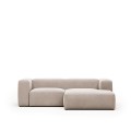 Beiges 2-Sitzer-Sofa Blok mit Chaiselongue rechts 240 cm