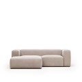 Beige Blok 2-Sitzer-Sofa mit linker Chaiselongue 240 cm