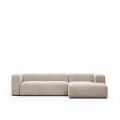 Beiges 3-Sitzer-Sofa Blok mit Chaiselongue rechts 300 cm