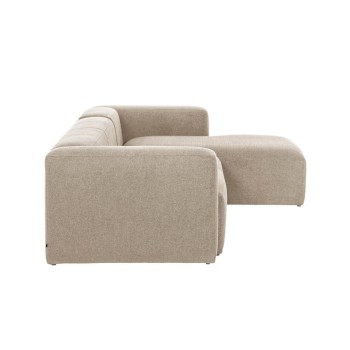 Divano Blok 4 posti chaise longue destra beige 330 cm