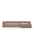 Blok Sofa 4-Sitzer Chaiselongue rechts in dickem Cord PROMO