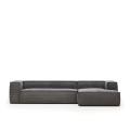 Blok Sofa 4-Sitzer Chaiselongue rechts in dickem Cord