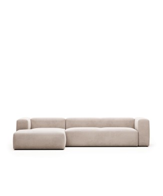 Divano Blok 4 posti chaise longue sinistra beige 330 cm