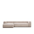 Beiges 4-Sitzer-Sofa Blok mit Chaiselongue links 330 cm