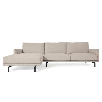 Divano Galene 3 posti con chaise longue sinistro beige 254 cm