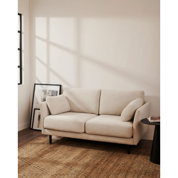 Gilma 2-Sitzer-Sofa in Beige mit schwarzen Füßen, 170 cm