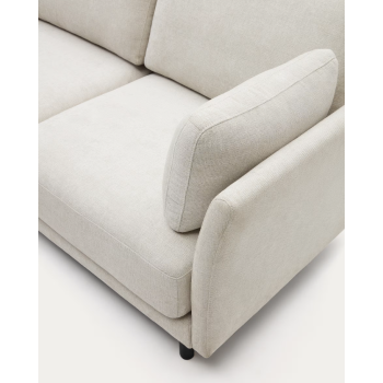 Gilma 2-Sitzer-Sofa in Beige mit schwarzen Füßen, 170 cm