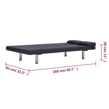 Verstellbares Schlafsofa mit 2 Kunstlederkissen