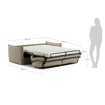 Samsa 2-Sitzer-Schlafsofa aus Polyurethan 202 cm