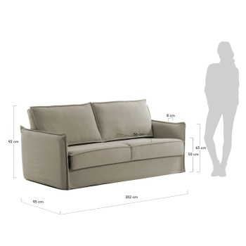 Samsa 2-Sitzer-Schlafsofa aus Polyurethan 202 cm