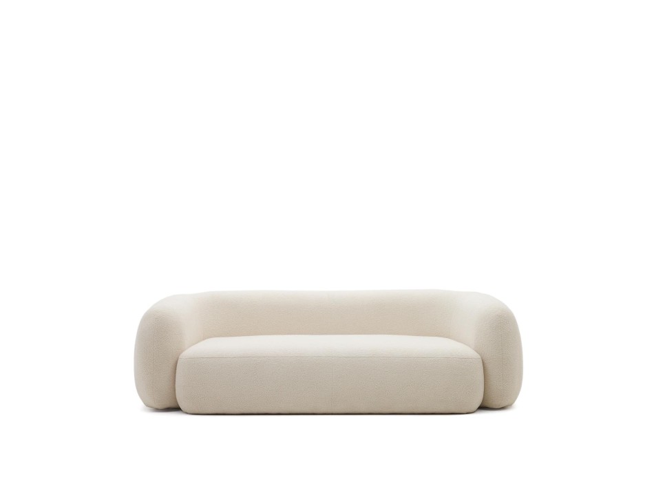 Martina 3-Sitzer-Sofa aus ecrufarbenem Bouclé-Stoff