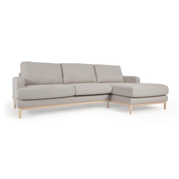 Divano Mihaela 3 posti con chaise longue destra in shearling