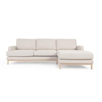 Divano Mihaela 3 posti con chaise longue destra in shearling