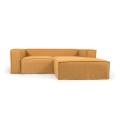 Blok 2-Sitzer-Sofa mit abnehmbarem Bezug und rechtsseitiger Chaiselongue aus Leinen