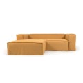 Blok 2-Sitzer-Sofa mit abnehmbarem Bezug und linker Chaiselongue aus Leinen