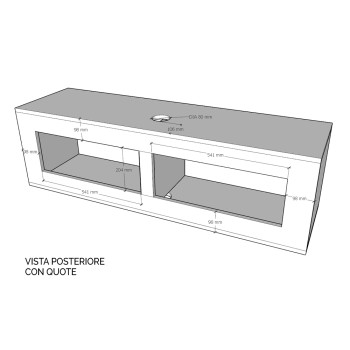 Isoka Elements - Flap TV-Wandeinheit mit Kabelverschraubung L.133,6 H.40 S.39,2 Natureiche