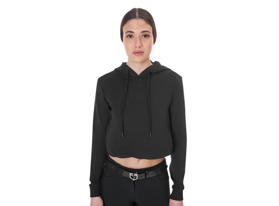 Ausgeschnittenes Damen-Sweatshirt mit Kapuze