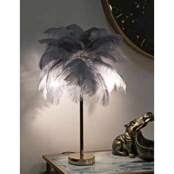 GRAUE PALM-TISCHLAMPE