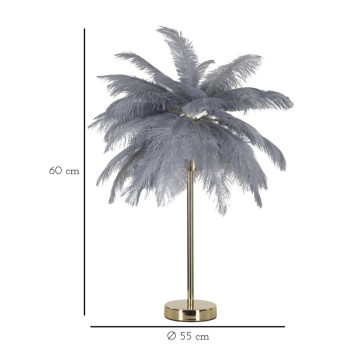 GRAUE PALM-TISCHLAMPE