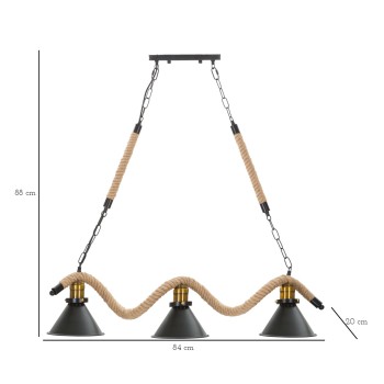 BECHER-/SEIL-KRONLEUCHTER 3 LICHTER