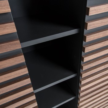 Libreria Kesia 105 x 155 cma noce, mdf grafite opa