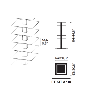 VERTIKALE BIBLIOTHEK PTOLOMEO X4 KIT A 110 OPINION CIATTI