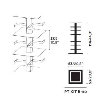 VERTIKALE BIBLIOTHEK PTOLOMEO X4 KIT B 110 OPINION CIATTI