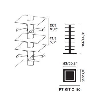 VERTIKALE BIBLIOTHEK PTOLOMEO X4 KIT C 110 OPINION CIATTI