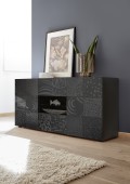 Sideboard 2 Türen 2 Schubladen MIRO schwarz