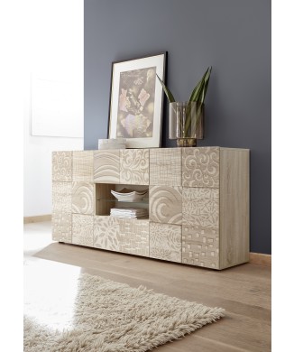 Sideboard 2 Türen 2 Schubladen MIRO 181x84x43 cm Eichenfarbe