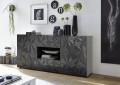 Sideboard 2 Türen 2 Schubladen PRISMA schwarz