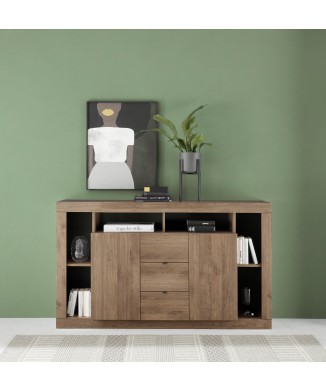 Sideboard 2 Türen 3 Schubladen RIMINI Holzfarbe