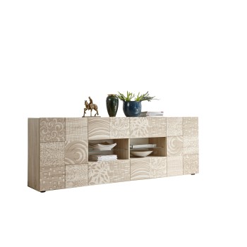 Sideboard 2 Türen 4 Schubladen MIRO 241x84x43 cm Eichenfarbe