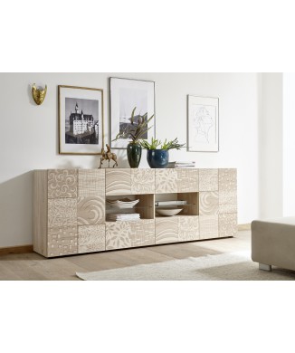 Sideboard 2 Türen 4 Schubladen MIRO 241x84x43 cm Eichenfarbe