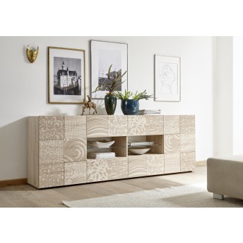 Sideboard 2 Türen 4 Schubladen MIRO 241x84x43 cm Eichenfarbe