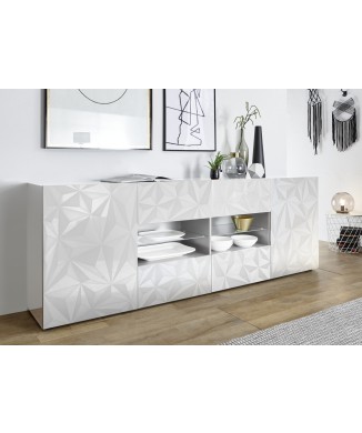 Sideboard 2 Türen 4 Schubladen PRISMA weiß