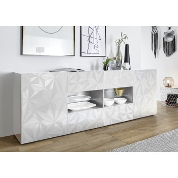 Sideboard 2 Türen 4 Schubladen PRISMA weiß