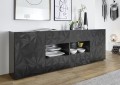 Sideboard 2 Türen 4 Schubladen PRISMA schwarz