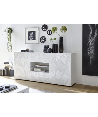 PRISMA Sideboard mit 2 Türen und 2 Schubladen in weißer Farbe