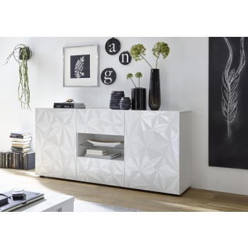 PRISMA Sideboard mit 2 Türen und 2 Schubladen in weißer Farbe