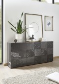 MIRO 3-türiges Sideboard in Schwarz