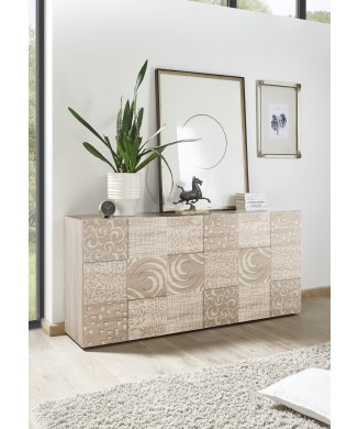 MIRO 3-türiges Sideboard 181x84x43 cm Eichenfarbe