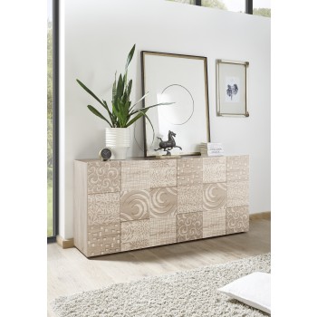 MIRO 3-türiges Sideboard 181x84x43 cm Eichenfarbe