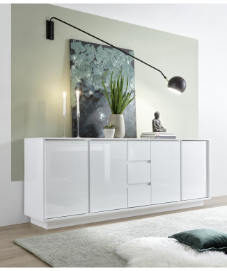 Sideboard mit 4 Türen und 3 Schubladen ICE 180x78x43 cm