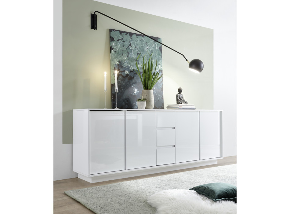 Sideboard mit 4 Türen und 3 Schubladen ICE 180x78x43 cm