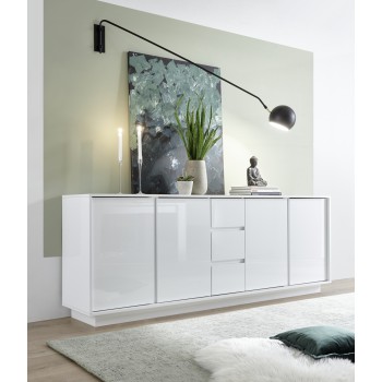 Sideboard mit 4 Türen und 3 Schubladen ICE 180x78x43 cm