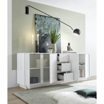 Sideboard mit 4 Türen und 3 Schubladen ICE 180x78x43 cm